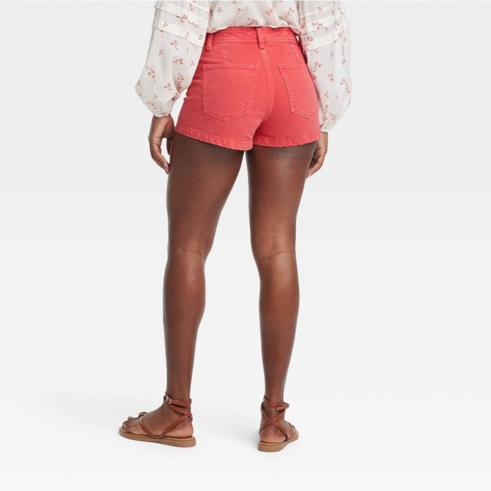 Universal Thread Red High Rise Sailor Denim Shorts - Picture 5 of 6